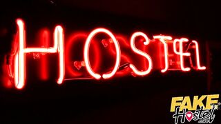 Fake Hostel Mature lesbian woman bosses around sweaty teens