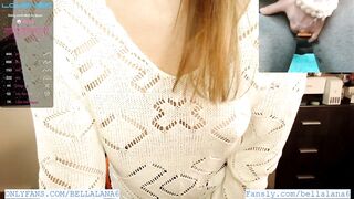 Teacher's squirting in her leggings in the centre of the class during the time that her toy's being controlled