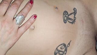 CREAMPIE POV Banging my GF small cunt and CUM IN HER TWAT