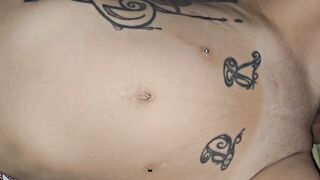 CREAMPIE POV Banging my GF small cunt and CUM IN HER TWAT