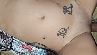 CREAMPIE POV Banging my GF small cunt and CUM IN HER TWAT