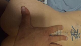 Anal POV Hot small golden-haired doggy position bounce from constricted snatch to constricted booty w large schlong