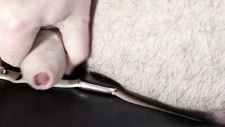 Jizz flow on Girlfriend's Apple See with Soft Pink Band