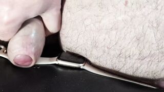 Jizz flow on Girlfriend's Apple See with Soft Pink Band