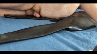 Cuming on Girlfriend's Xterra Wetsuit