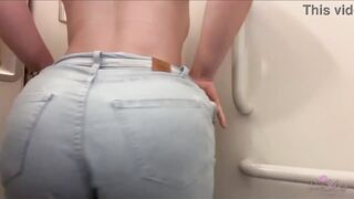 Large butt is gratified on the plane.