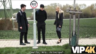 VIP4K. What a Male+Male+Female out of a Mrs. Principal?
