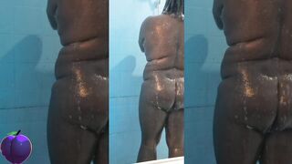 Ebony Sissy Shower Her Overweight Body.