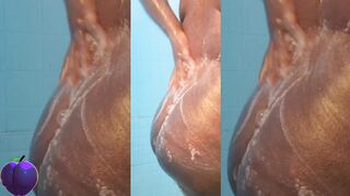 Ebony Sissy Shower Her Overweight Body.