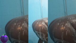 Ebony Sissy Shower Her Overweight Body.