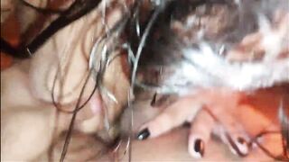 I used my giant boobs to masturbate him, but this chab wanted to cum in my throat.