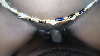 Ebony teen drilled by her boss