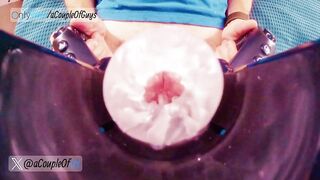 Double Spunk fountain 1st Time Using Electronic Bang Machine - PART 2 ‍