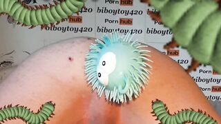 Anal centipede crawling in and out,anime parody.(halloween pleasure)