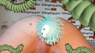 Anal centipede crawling in and out,anime parody.(halloween pleasure)