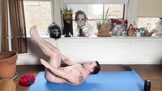 Short Muscle Twink Stretches Stripped