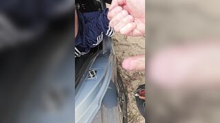 banging in the woods in the car