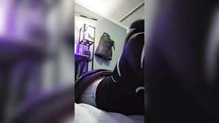 Hockey Ramrod grinds & Cums in Pullup (diaper)