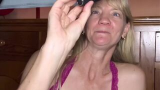 Milking table wang teasing and spunk fountain with sex toy