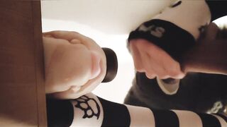 Teen shoves His cock Into a maw/toy~