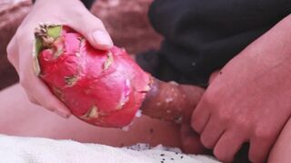 I was so lustful I used a dragon fruit to stroke and then took a lengthy urinate