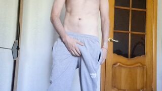 Chav lad working out his dick