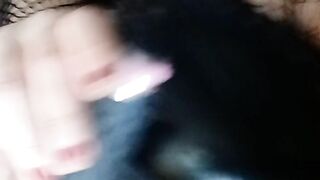 Lewd big beautiful woman repeatedly squirts whilst masterbating in fishnets