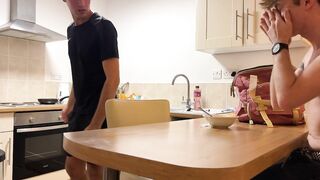 Little step-bro gives bj and gets drilled by hung large step-bro for ride to college