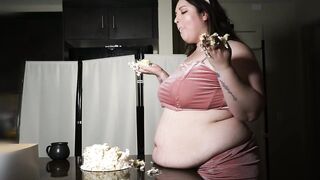 CAKE STUFFING AND STOMACH PLOP OF