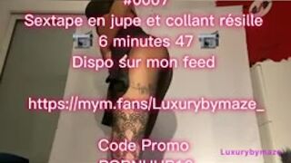 0007 sextape solo en collant résille