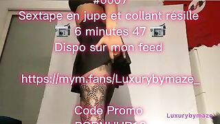 0007 sextape solo en collant résille