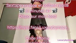 0007 sextape solo en collant résille