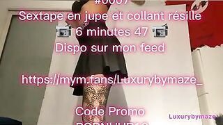 0007 sextape solo en collant résille