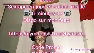 0007 sextape solo en collant résille