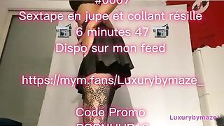 0007 sextape solo en collant résille