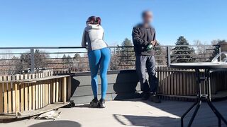 DICKFLASH public, a little redhead bitch gives me a tugjob and oral-sex during the time that her bf out Bigmax8inch