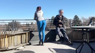 DICKFLASH public, a little redhead bitch gives me a tugjob and oral-sex during the time that her bf out Bigmax8inch