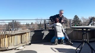 DICKFLASH public, a little redhead bitch gives me a tugjob and oral-sex during the time that her bf out Bigmax8inch