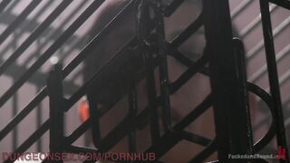 Caged Hotty Bangs And Sucks
