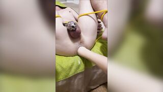 Headmistress anal fisting thrall in chastity cage - short version