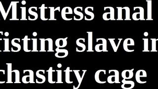 Headmistress anal fisting thrall in chastity cage - short version