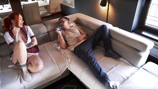 Redheaded honey knows how to ride my hard schlong