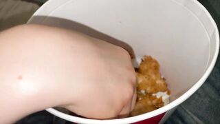 KFC bucket with a surprise inside. Stepsister liked it.