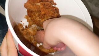 KFC bucket with a surprise inside. Stepsister liked it.