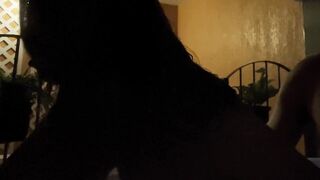 We begin in the jacuzzi and this babe ends up putting it in her butt by herself