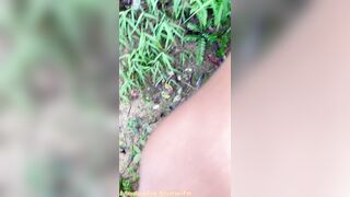 Outdoor Oral-job On Knees With Spouse And Shaving Wife Hawt Vagina When That babe Watching Porn