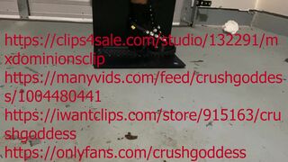 stomping laptop in hot boots