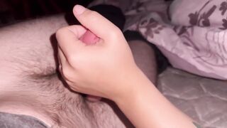 Hawt stepmom jacks off stepson