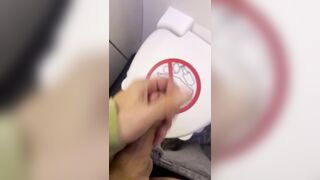 Edging Dong in Airplane Washroom - Dane Coxx