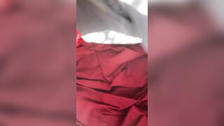 Shoves smutty sticky underclothing in snatch